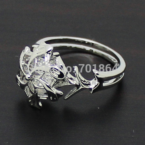 925 Sterling Silver Nenya Galadriel 's Flower Ring of Water + Ring Box Set The Hobbit Jewelry