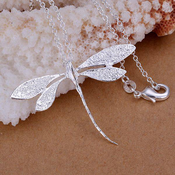 925 jewelry silver plated Jewelry Pendant Fine Fashion Cute Long Dragonfly Necklace Pendants Top Quality CP076