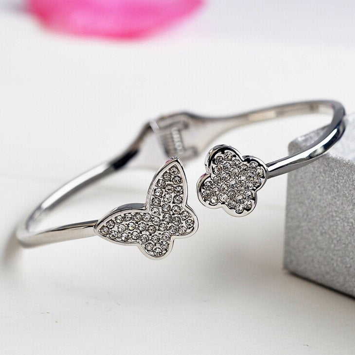 AAA Quality Fashion Italina Brand Bijoux Cute Butterfly Shape Fine Jewelry Bangle Bracelet For Women