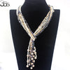 BGSJ  4-5mm Freeform& 9-10mm Round Freshwater Pearl Knot Jewelry Long Necklace Strand 50"