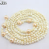 BGSJ  4-5mm Freeform& 9-10mm Round Freshwater Pearl Knot Jewelry Long Necklace Strand 50"