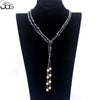 BGSJ  4-5mm Freeform& 9-10mm Round Freshwater Pearl Knot Jewelry Long Necklace Strand 50"
