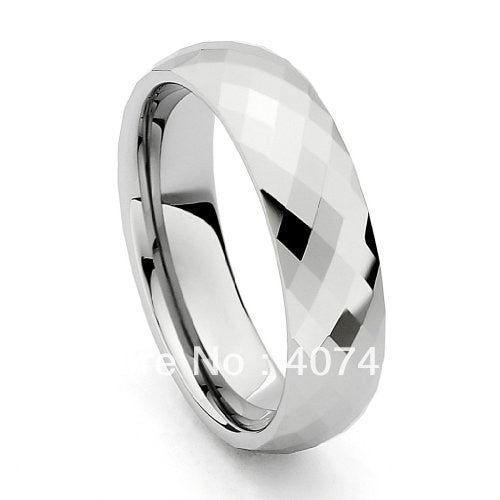 Cheap Price USA Brazil Russia Hot Sales 6mm Spark Faceted Cobalt Free Tungsten Carbide Ring New Men's Wedding Band