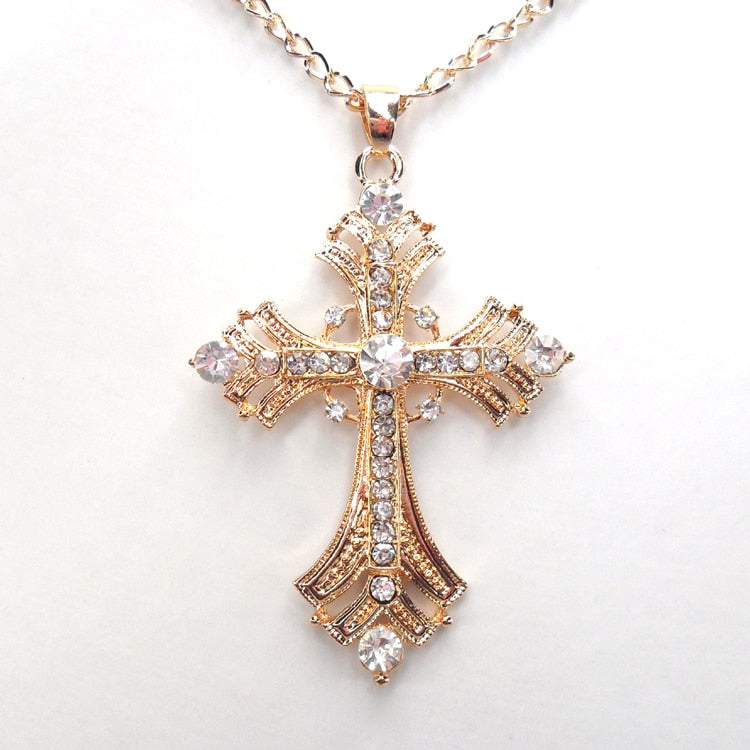 Crosses jewelry for women Gold silver Plated Pendant Necklace With Chain Necklaces & Pendants