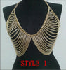 B669 Women Gold Colour Necklack Body Chains Jewelry Unique Design Sexy Bra Chains Jewelry 3 Colors