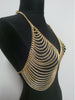 B669 Women Gold Colour Necklack Body Chains Jewelry Unique Design Sexy Bra Chains Jewelry 3 Colors