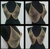 B669 Women Gold Colour Necklack Body Chains Jewelry Unique Design Sexy Bra Chains Jewelry 3 Colors