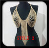 B669 Women Gold Colour Necklack Body Chains Jewelry Unique Design Sexy Bra Chains Jewelry 3 Colors