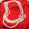 Fashion DST Greek Sorority White Pearl Delta Sigma Theta Pendant Multilayer Statement Jewelry Long Choker Necklace