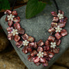 Wine Red Shell Flower Choker Necklace Necklaces for Women