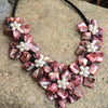 Wine Red Shell Flower Choker Necklace Necklaces for Women