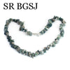 Gift Packed 6-8mm Natural Moss Agat Gems Chips Stone For Women Bohemian Chocker Necklace 18inch