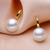 Hot Sale Fashion Pearl Stud Earrings New Natural 9-10mm White Freshwater Pearl Earrings for wedding jewelry gift