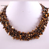Jewelry 4X8MM C Beads Nylon Line Weave Natural Stone Croral Onyx Howlite Quartz Crystal Necklace 18 1Pcs