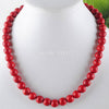 Red Howlite Gem Stone Round 10mm Beads Necklace Strand 17 Inches Jewelry PF3049