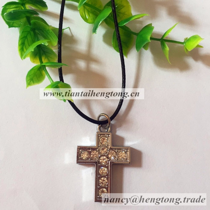 Shine Cross Necklace. Alloy Cross Necklace. Pretty Rhinestone Necklace Pendant, Rhinestone Cross