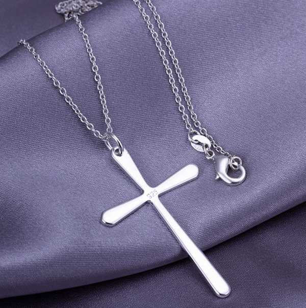 fashion jewelry Necklace pendants Chains, 925 jewelry silver plated necklace Long cross pendant elbk aopg