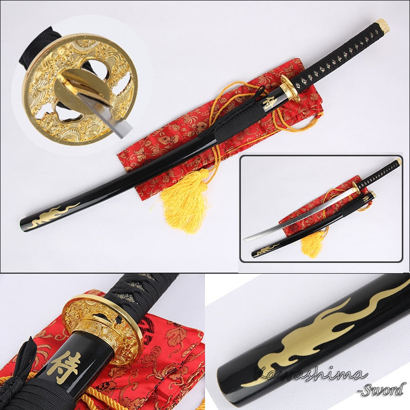 Gold Fire Samurai Sword Japanese Katana Bushido Carbon Steel Home Decoration Ornament With Cheap Price