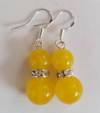 Free shipping 4Pairs 4Colors 8-10mm Gemstones Round Beads Dangle Silver Hook Earrings AAA+