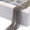 5yard/pack  Metal black base Gray glass Rhinestones Cup Chain DIY Wedding decoration Accessories