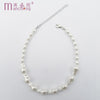 Crude Hyperbole pearl bead choker necklace Collier womem Bride Sweet Irregular Clavicle Short Ovel Pearl Necklaces