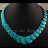 Free shipping Fashion Jewelry Blue howlite Round Gem Necklace 20 SG5785