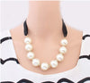 office career (OL) style women ribbon pearl set auger necklace jewelry 2021 black ribbon pearl necklace