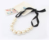 office career (OL) style women ribbon pearl set auger necklace jewelry 2021 black ribbon pearl necklace