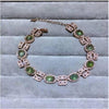 Free shipping Natural and real Prehnite Bracelets 925 sterling silver Fine jewelry gems 5*7mm 8pcs