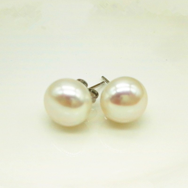Free shipping three colors freshwater10-11mm pearl earrings
