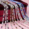 SS6 2mm 5yards/bag multicolour Silver base sew on claw rhinestones chain,diy Clothing accessories YHSS6