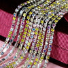 SS6 2mm 5yards/bag multicolour Silver base sew on claw rhinestones chain,diy Clothing accessories YHSS6