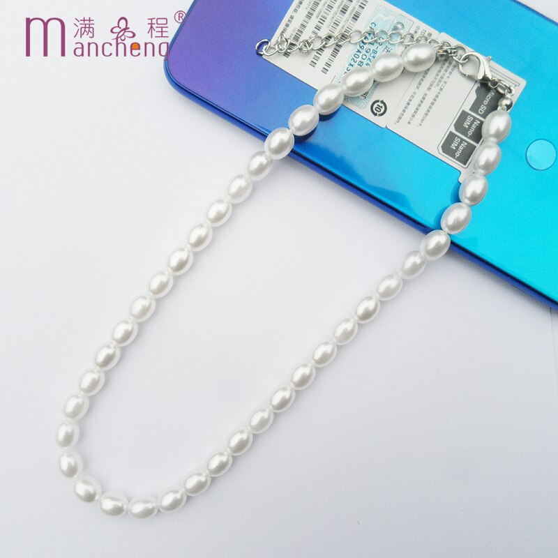 Simple Women Girl Chain Stand Pearl Necklace Choker White Oval Imitation Pearl Beads Choker Necklaces For Birthday