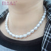 Simple Women Girl Chain Stand Pearl Necklace Choker White Oval Imitation Pearl Beads Choker Necklaces For Birthday