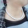 Simple Women Girl Chain Stand Pearl Necklace Choker White Oval Imitation Pearl Beads Choker Necklaces For Birthday