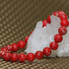 8mm red natural imperial beads bracelet women round semi-precious stone elegant jewelry 7.5inch B2001