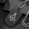 FreeMason Symbol Printed Rectangle Stainless Steel Dog Tag Pendant Necklace Jewelry Gifts