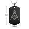 FreeMason Symbol Printed Rectangle Stainless Steel Dog Tag Pendant Necklace Jewelry Gifts