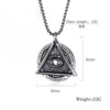 Freemason Demon Eye Men's Necklace Pendant Stainless Steel Letter Chain Meaning Never Lose Faith Believe Your Self Punk Jewelry