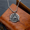 Freemason Demon Eye Men's Necklace Pendant Stainless Steel Letter Chain Meaning Never Lose Faith Believe Your Self Punk Jewelry