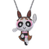 Freewear Powerpuff Girls Hiphop Jewelry Gold Micro Paved CZ Zircon Cartoon Character Blossom Pendant Necklace Iced Out Pendant
