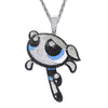 Freewear Powerpuff Girls Hiphop Jewelry Gold Micro Paved CZ Zircon Cartoon Character Blossom Pendant Necklace Iced Out Pendant
