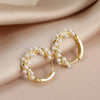 French Elegant Design Jewelry Round Twist Pearl Earrings Elegant Women's Daily Work Accessories