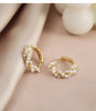 French Elegant Design Jewelry Round Twist Pearl Earrings Elegant Women's Daily Work Accessories