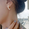 French Elegant Design Jewelry Round Twist Pearl Earrings Elegant Women's Daily Work Accessories