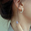 French Elegant Design Jewelry Round Twist Pearl Earrings Elegant Women's Daily Work Accessories