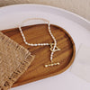French Freshwater Pearl Restoring Ancient Ways OT Clasp Heart-Shaped Necklace Clavicle Necklace Personality Joker Chain