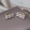 French Design Jewelry  14K Gold Plated  Zircon Geometric Earrings Elegant Women's Gala Party Accessories