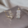 French Design Jewelry  14K Gold Plated  Zircon Geometric Earrings Elegant Women's Gala Party Accessories