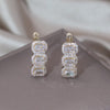 French Design Jewelry  14K Gold Plated  Zircon Geometric Earrings Elegant Women's Gala Party Accessories